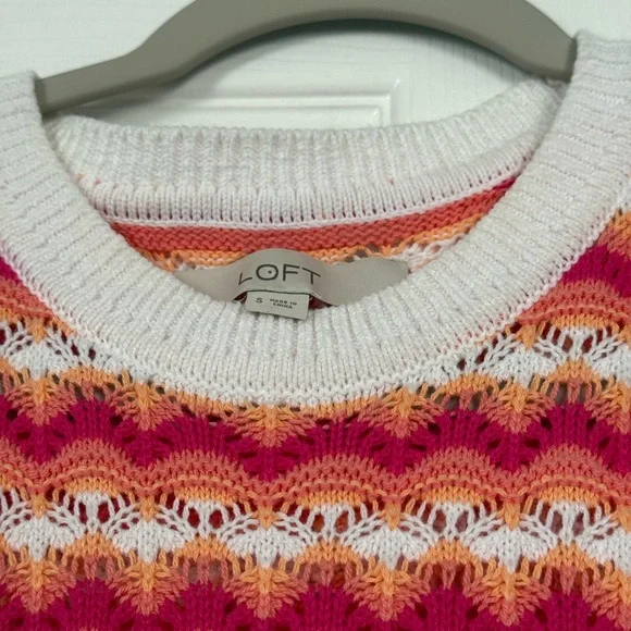 LOFT colorful knit scalloped tank sweater - Picture 3 of 10